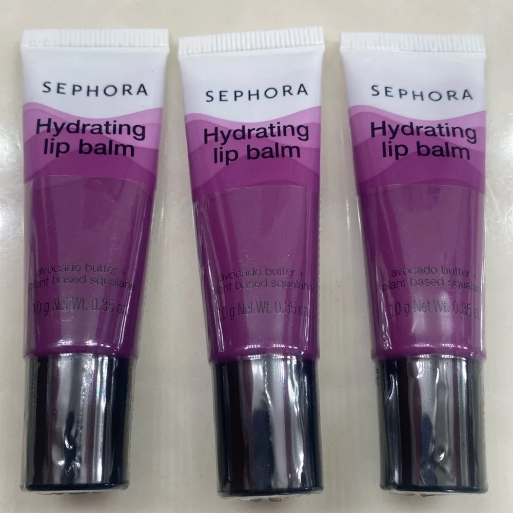 3X Sephora Hydrating LipBalm Avocado Butter & Plant Based Squalane #4‎ Berry New